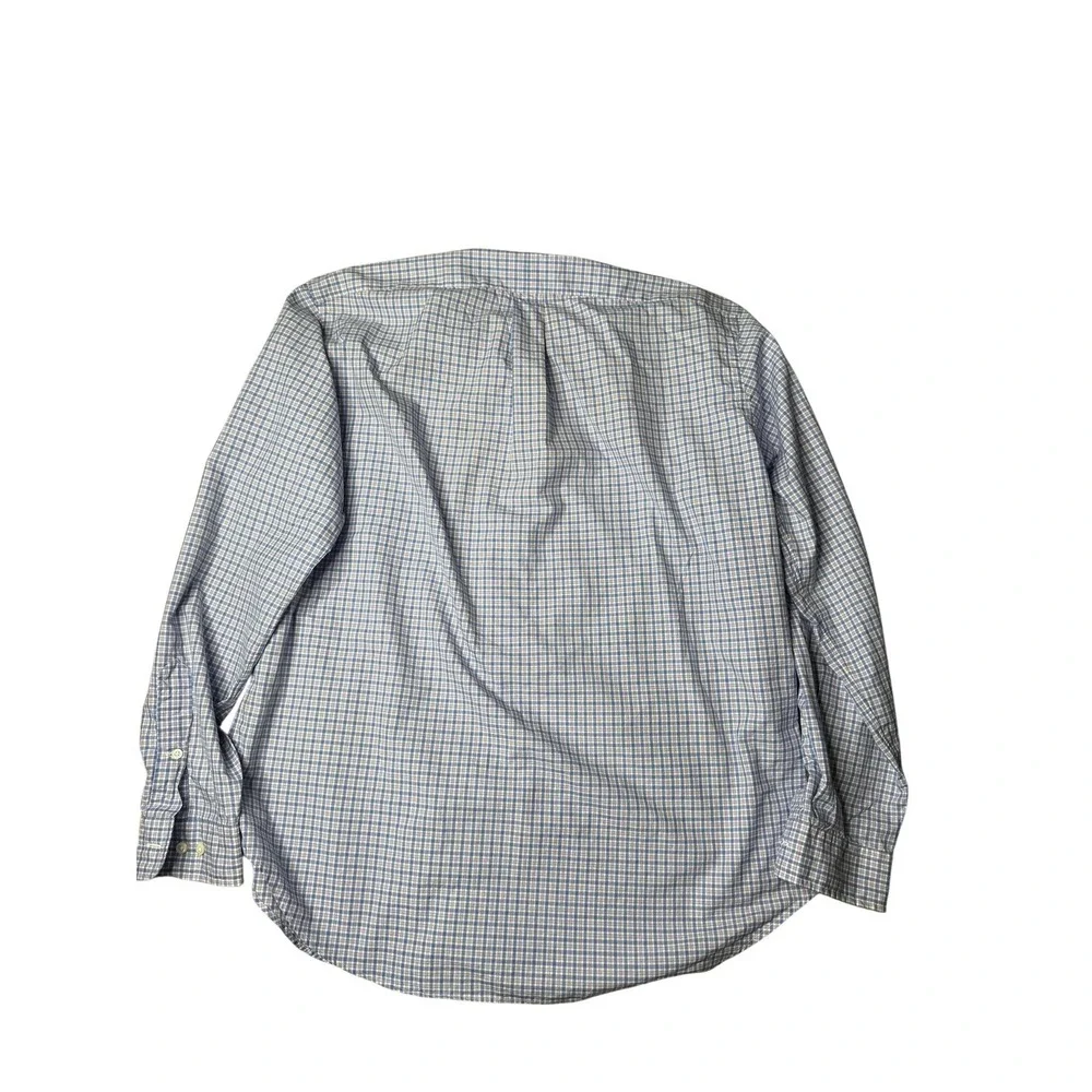 Ralph Lauren Mens Blue Plaid Classic Fit Long Sleeve Button Down‎ Shirt